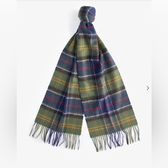 ⭐️NWT Barbour 100% Lambswool Soft Tartan Unisex Scarf In Classic Mixed 70”x 15” - Picture 1 of 6